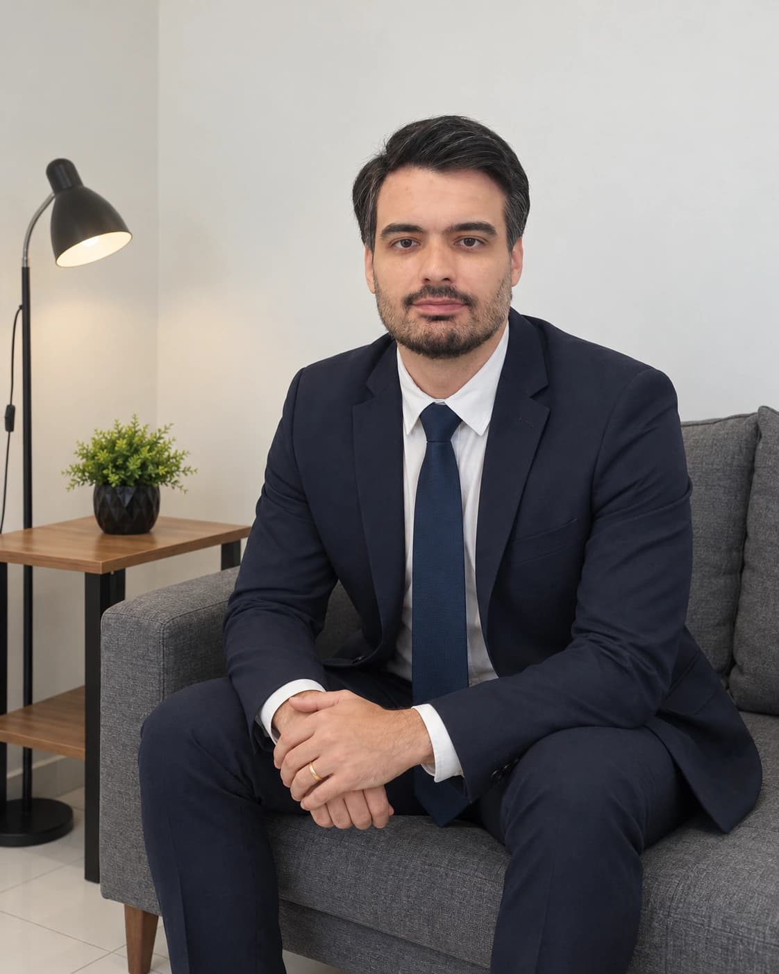 Retrato institucional do advogado Gustavo Queiroz De Ricci em seu escritório